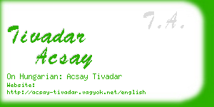 tivadar acsay business card